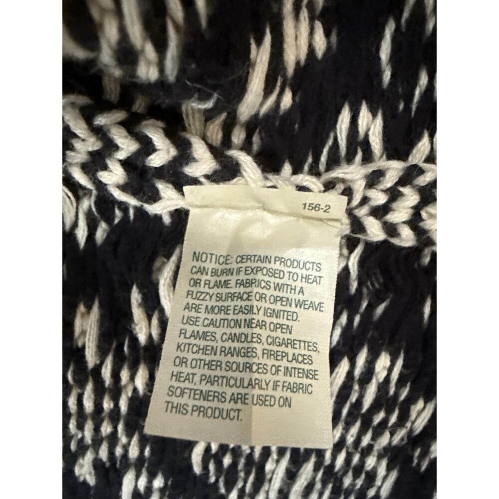 Vintage L.L.Bean 100% cotton Nordic Fair Isle cardigan sweater size M - Picture 9 of 12